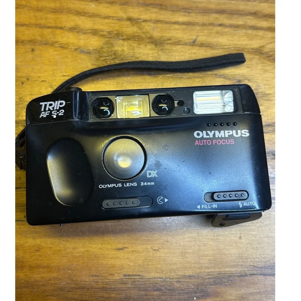 Olympus Trip AF S-2 35mm Film‎ Camera Black 34mm Lens Auto Focus vintage